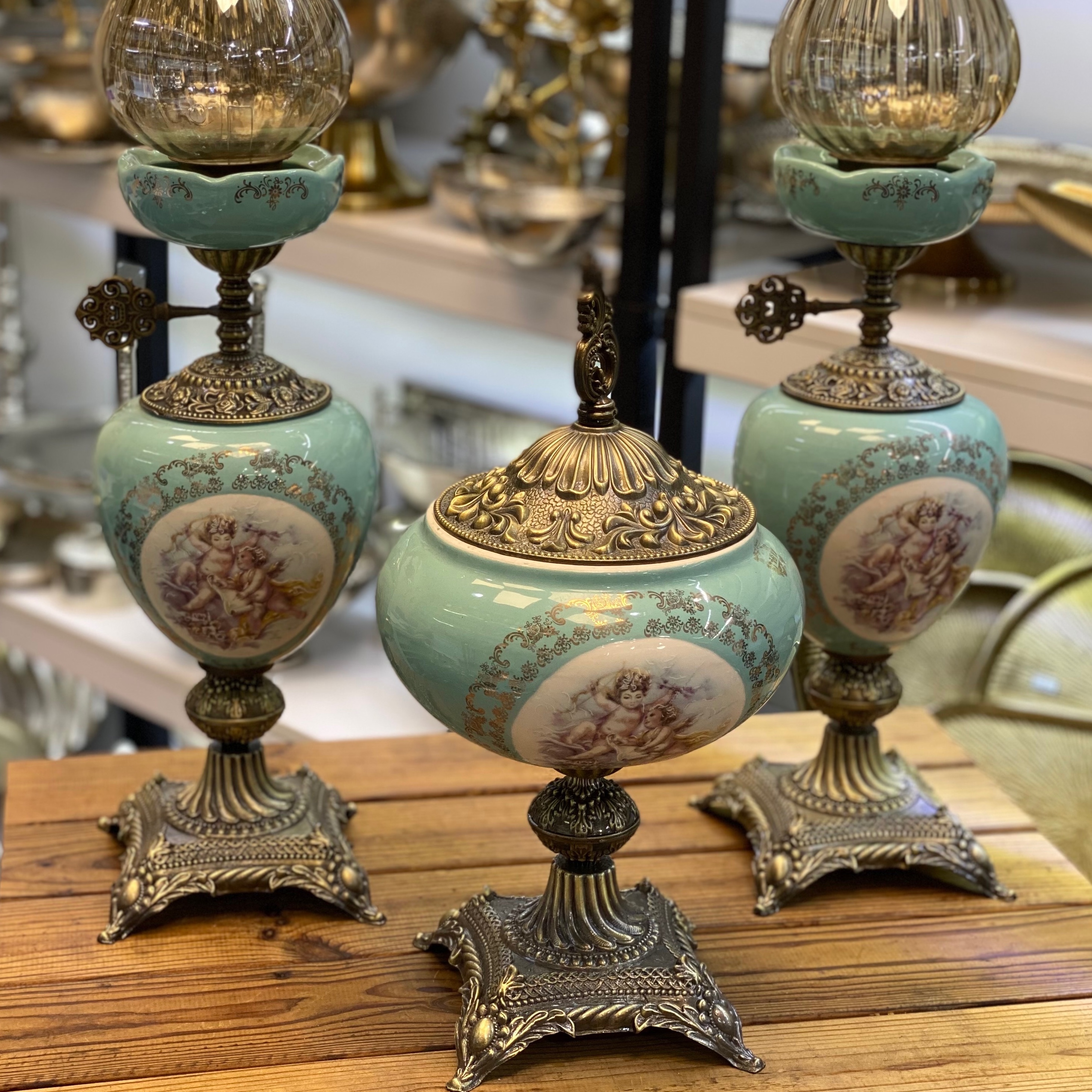 شمعدان سلطنتی سرامیکی آویز دار